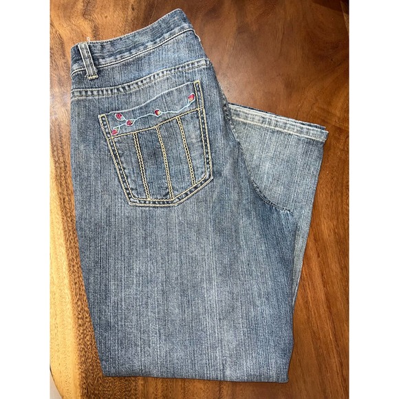 Tommy Hilfiger Vintage denim capris with sequin pocket embellishments size 12 - Picture 3 of 6